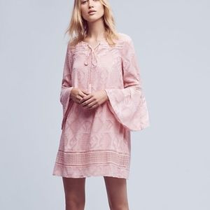 Baby Pink Floreat Esme Bell Sleeve Casual Dress